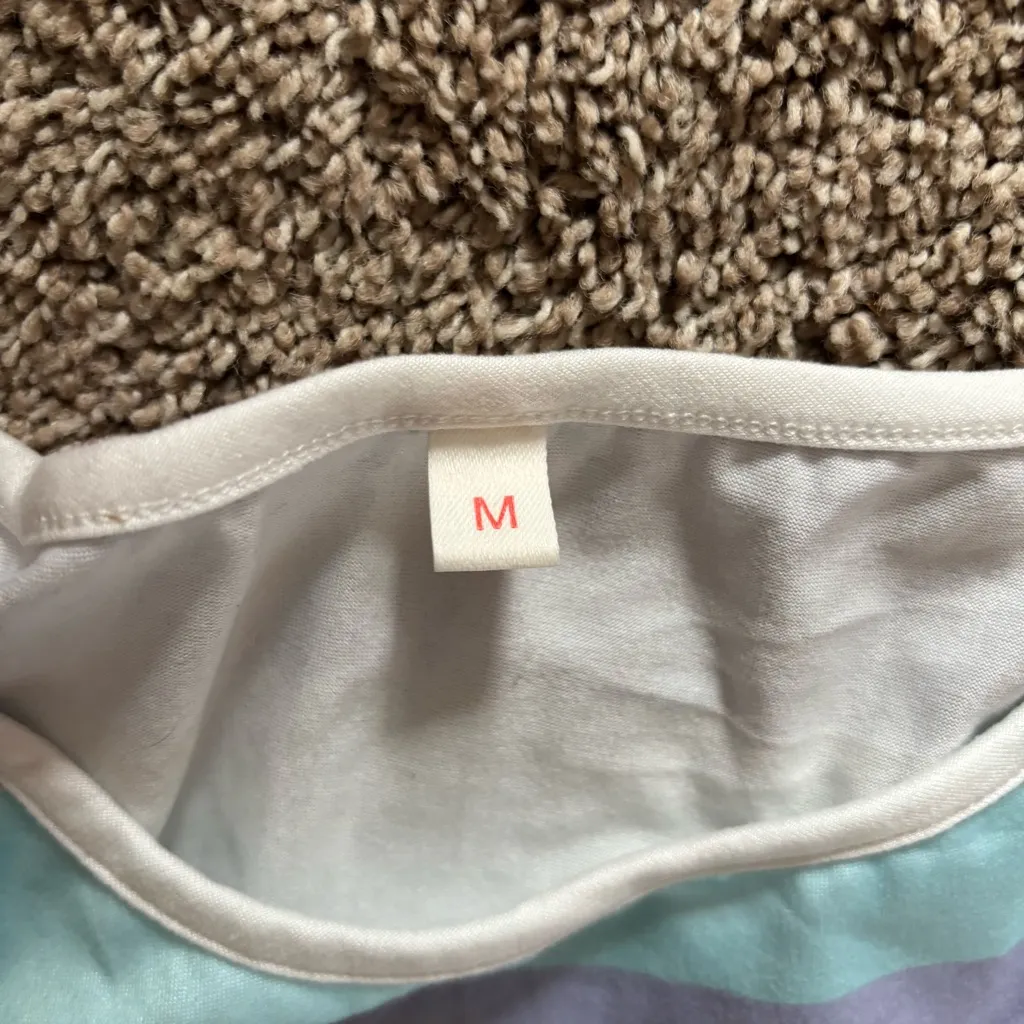 2 Piece Multicolor Striped Color Block Women’s Pajama Set Pink Size M - Image 3