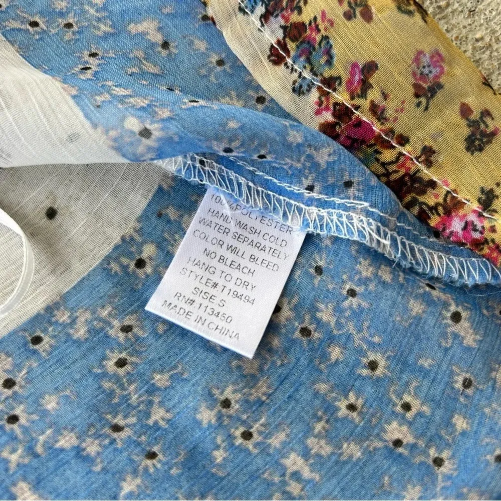 Anthropologie Lulumari Brand Mixed Media Colorful Lace Tassel Flowy Tank top - Image 6