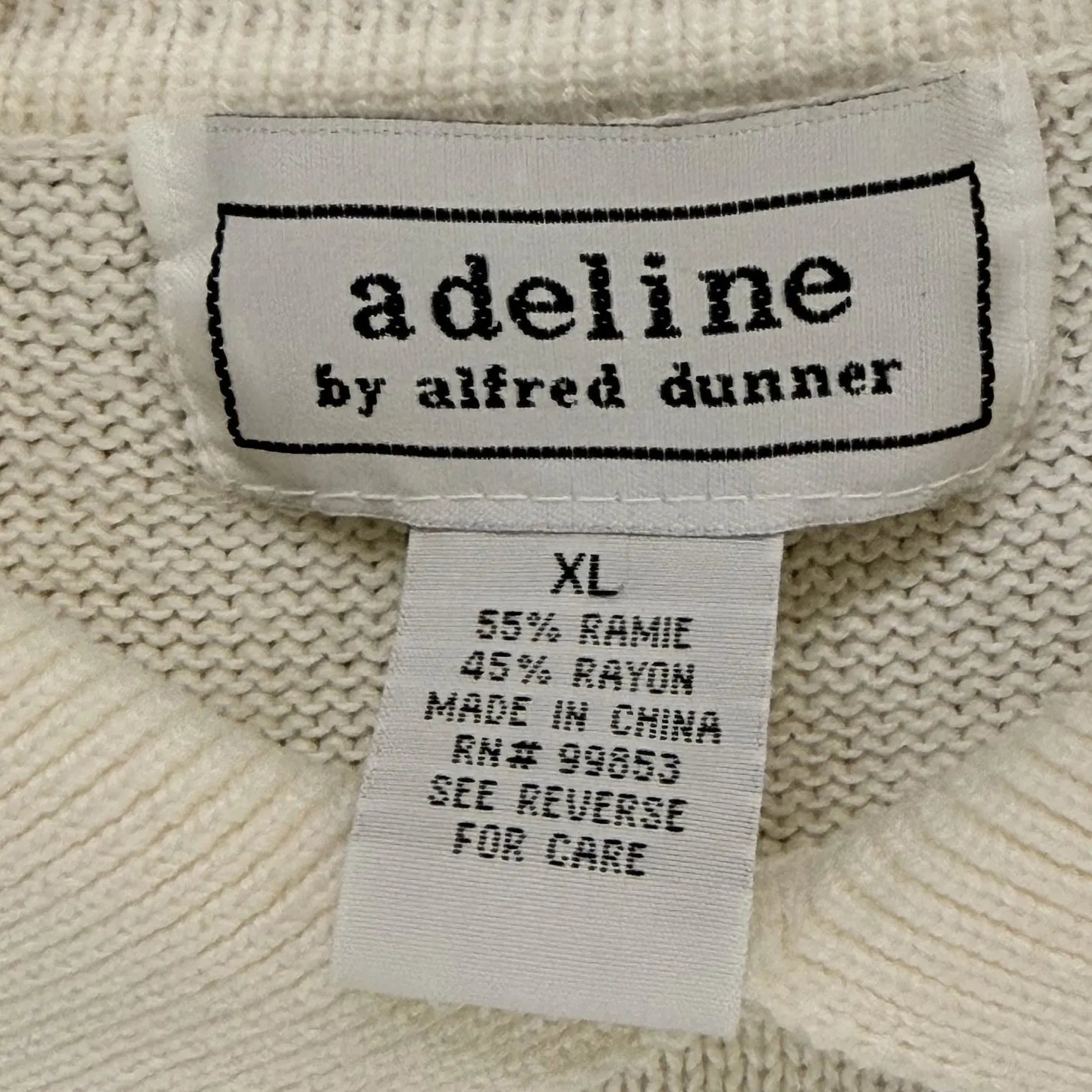 Vintage Y2K Alfred Dunner Sweater XL Cream Embroidered Cottage Bloomcore Granny Blue - Image 10