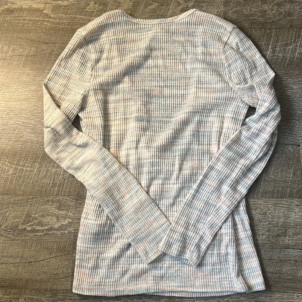 Madewell Space-Dye Faux-Wrap Top Size Small - Image 4