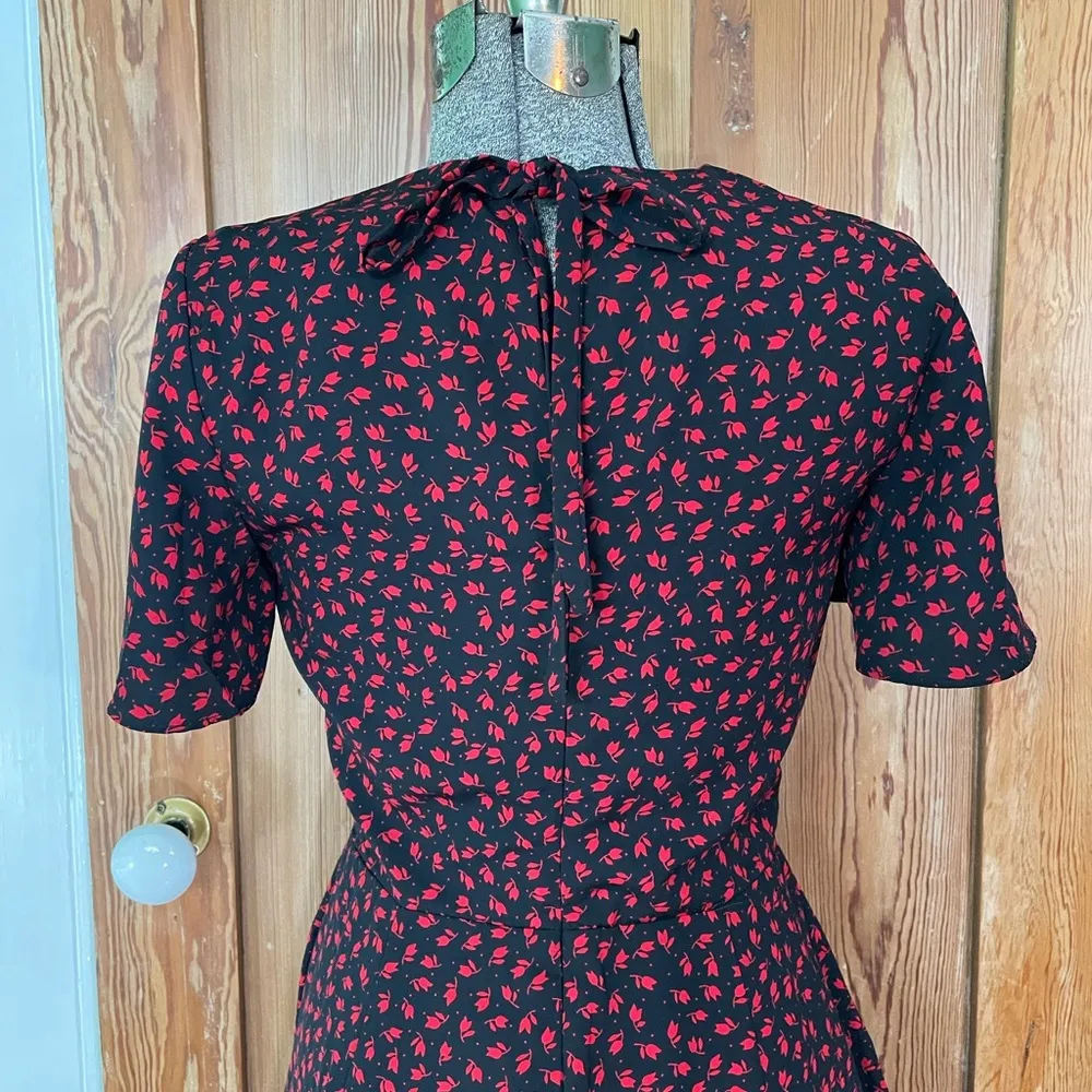 Adelyn Rae Black & Red Floral Flutter Flirty Mini Dress - Size XS - Image 7