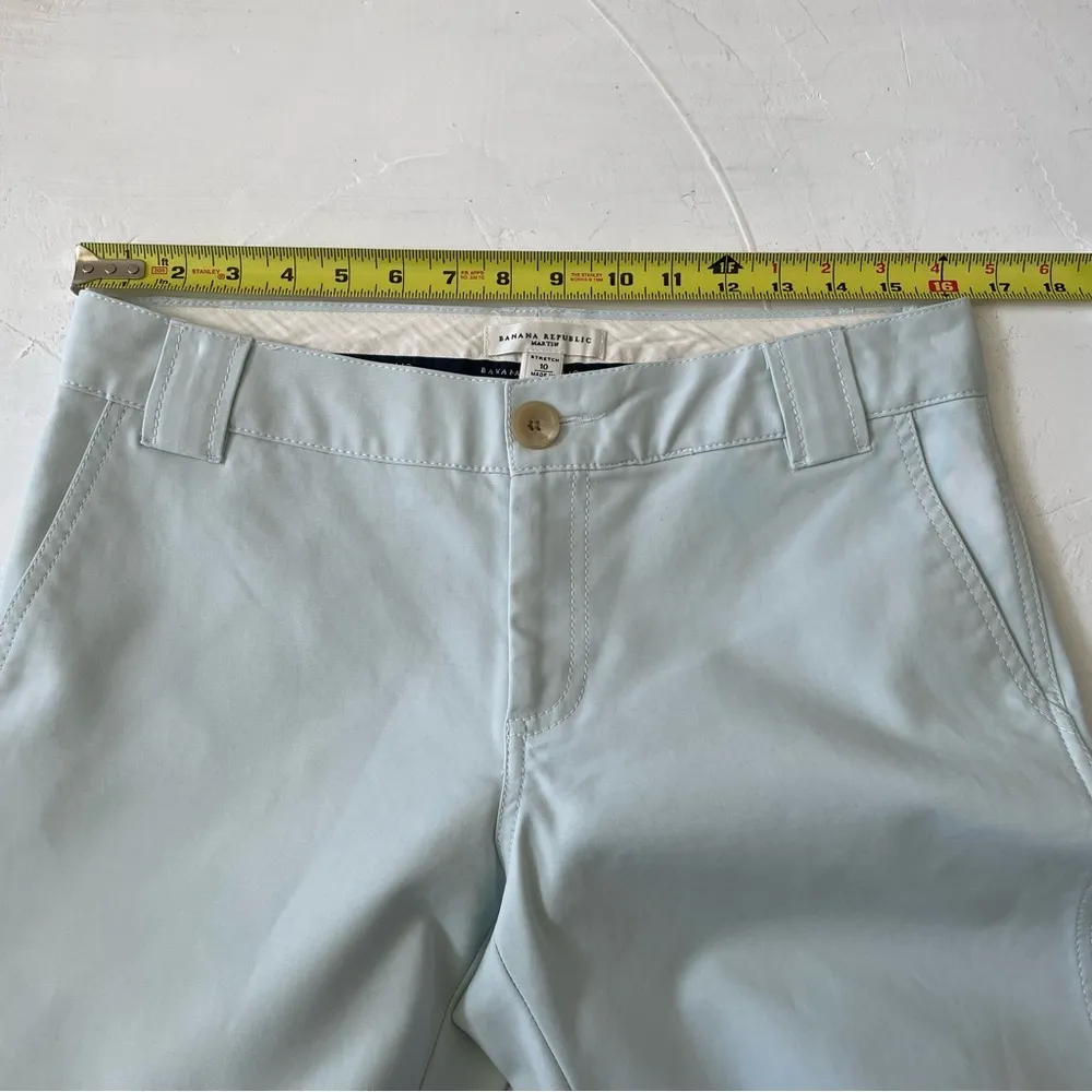Banana Republic Martin Capri Pale Blue Cropped Pants Spring Baby Blue Size 10 - Image 5