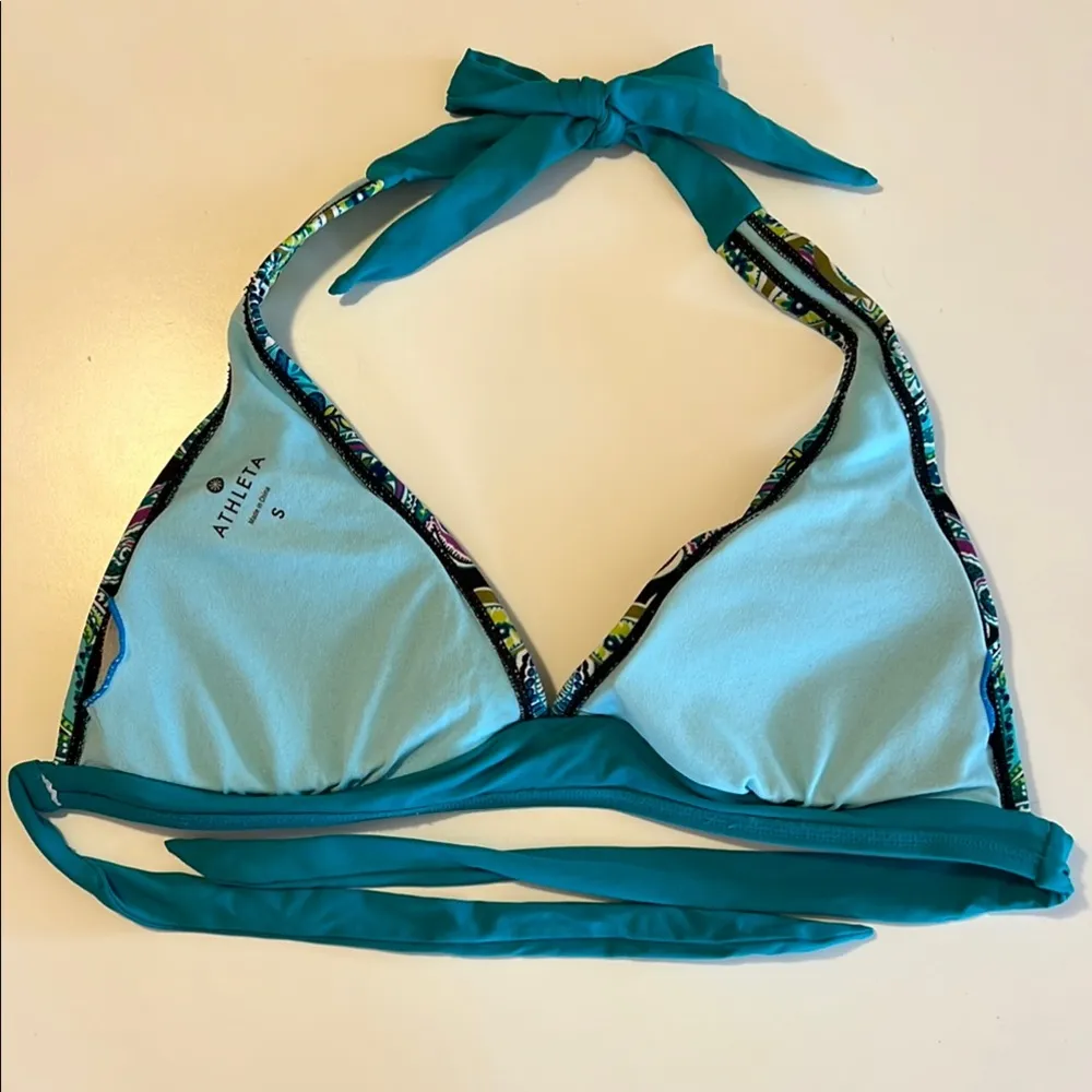 Athleta Samana Turquoise Paisley Halter Bikini Top - Image 5