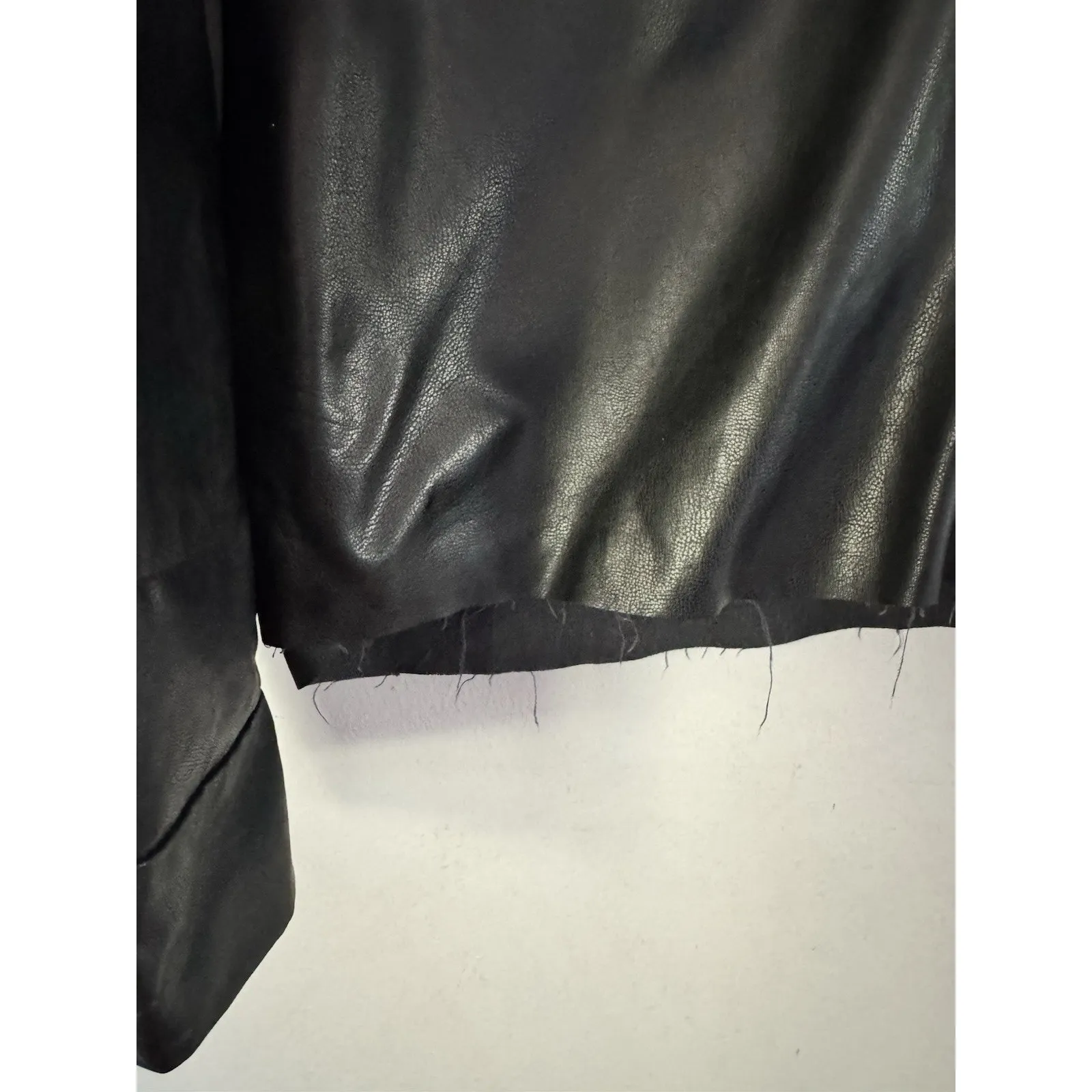 Zara Basic Black Vegan Leather Cropped Jacket Women’s Size Medium - Image 6