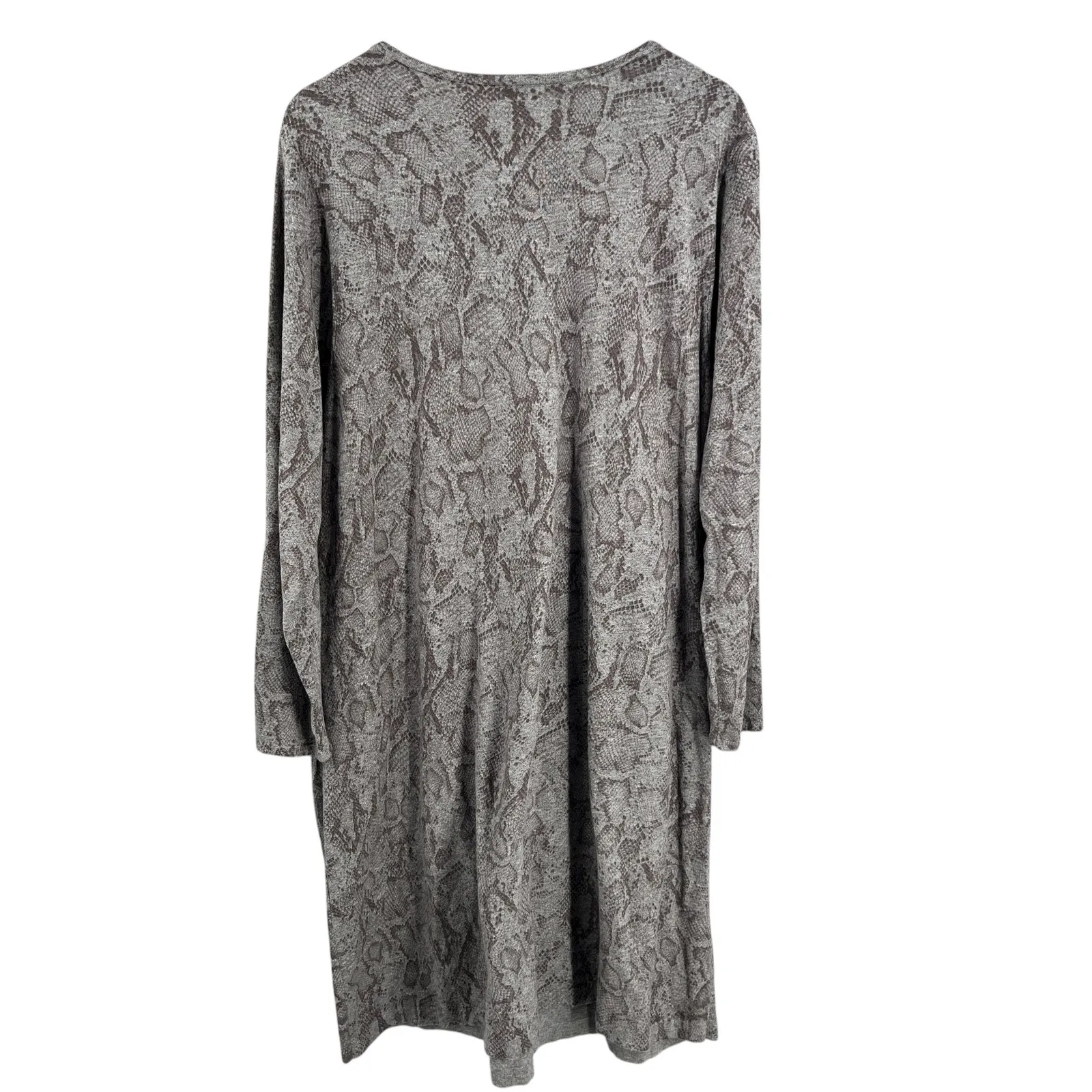 J. Jill Wearever Knit Sweater Dress 2X Snakeskin Gray - Image 2