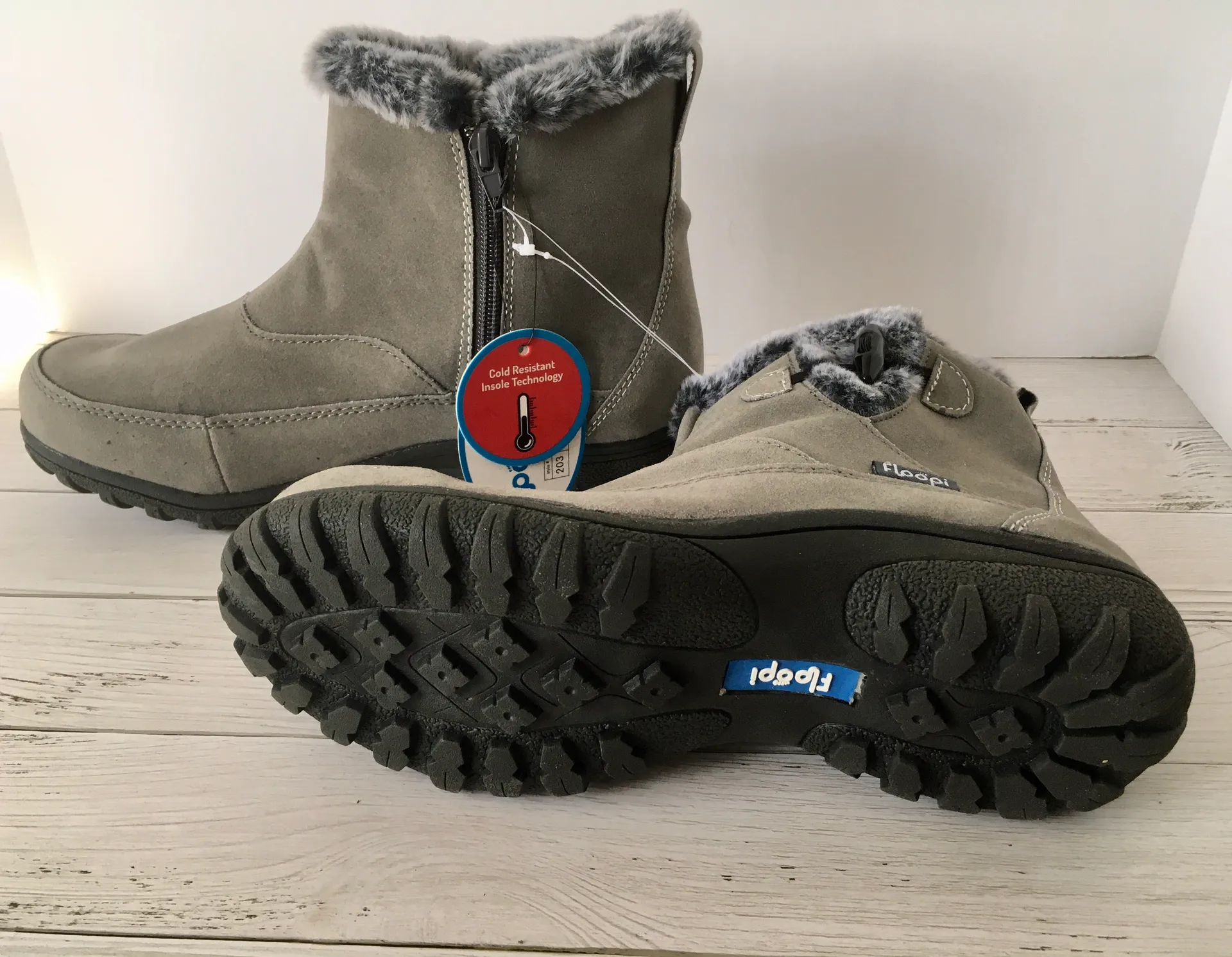 Gray Winter Boots, Size 9 - Image 4
