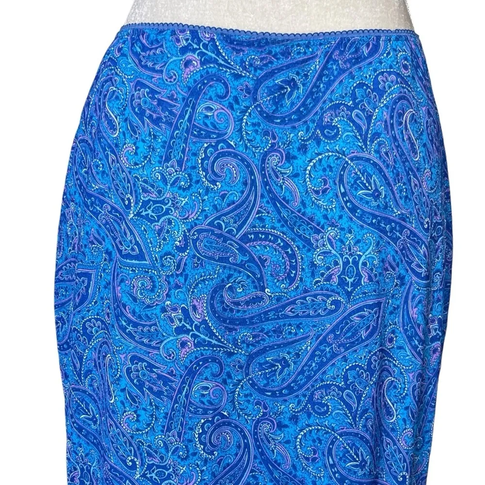 Vintage Xhilaration Paisley Print Midi Skirt Women’s Size L Fairy Whimsical Blue Size L - Image 6