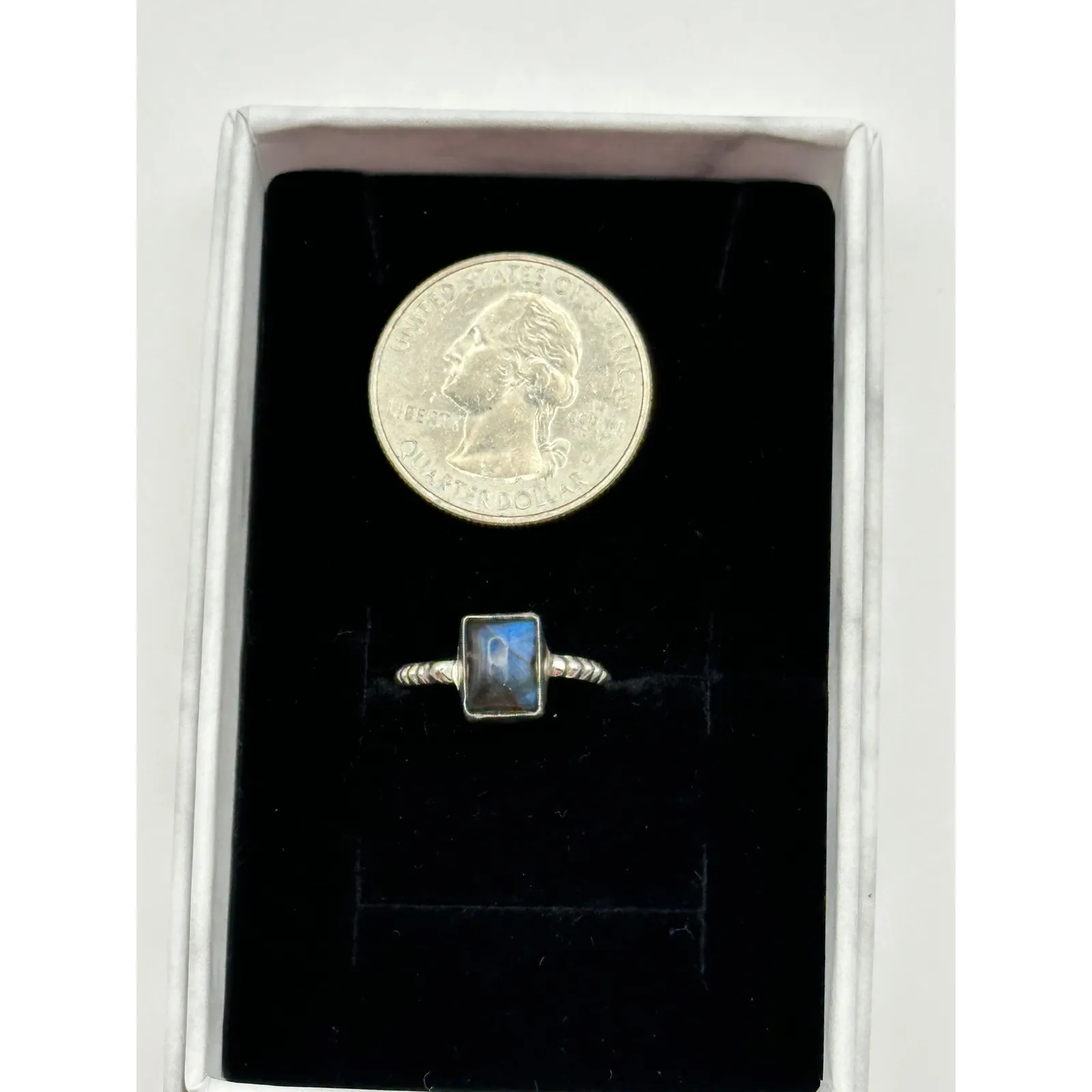 Labradorite Sterling Silver Dainty Ring Size 5.25 - Image 12