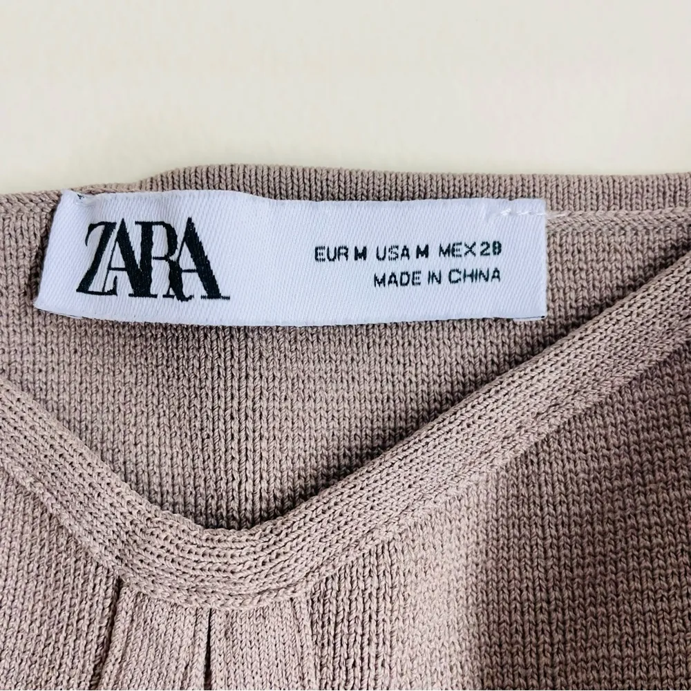 Strapless Knit Corset Bustier Top Brown size M - Image 9