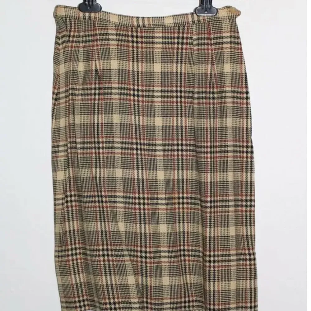 Vtg 1950s Personal Union Made Ladies Garment Talon Zipper Plaid Skirt Size: XS Red - Image 7
