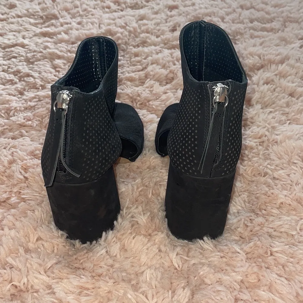 Gianni Bini Black Suede Peep Toe Booties - Image 3