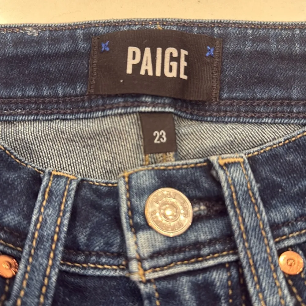 PAIGE Margot Super High Rise Skinny Jeans Claudia Dark Wash Size 23 - Image 5