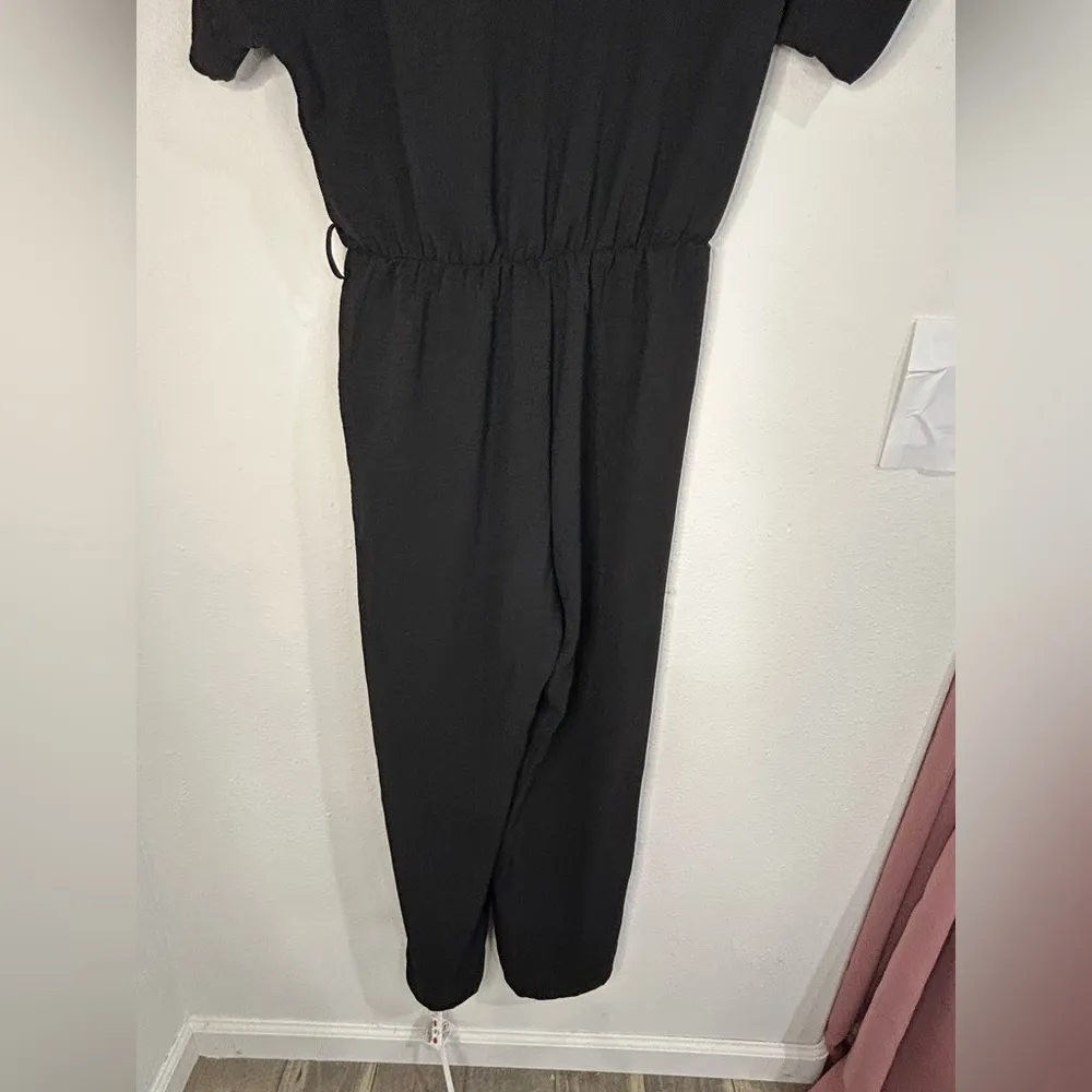 Pretty Garden Black Jumpsuit Medium Wrap V - Image 8