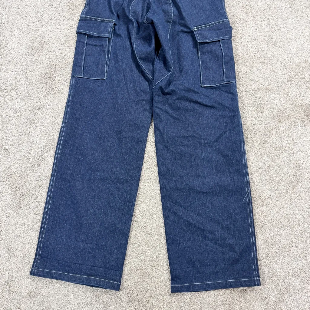 I.AM.GIA Women’s Ace Denim Cargo Pants Jeans High Rise Wide Leg in Dark Wash XS Blue - Image 10