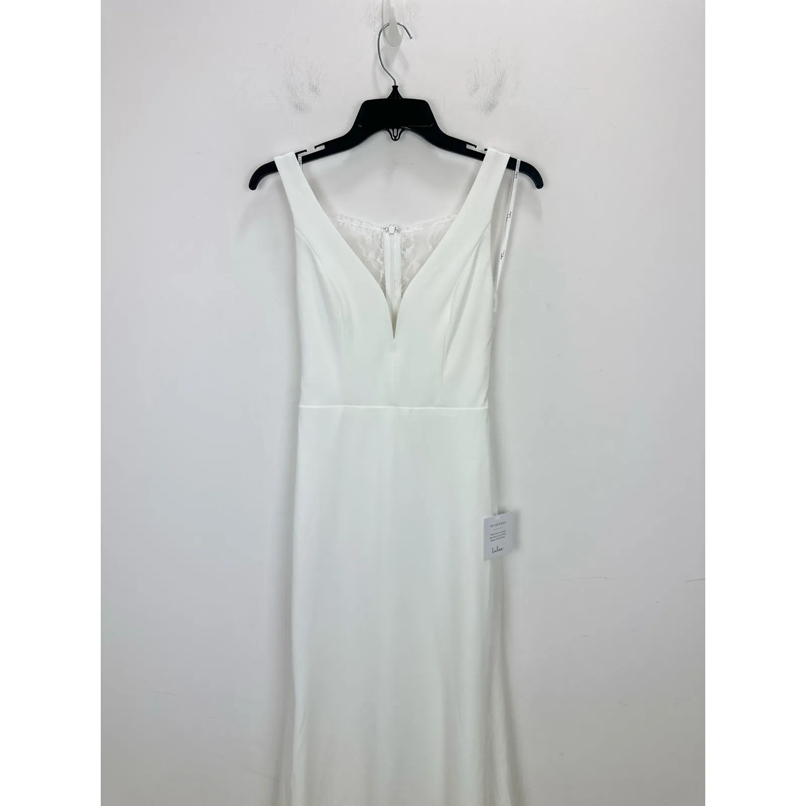 Lulus Extraordinary Romance White Button Back Mermaid Maxi Dress Formal S NWT - Image 6