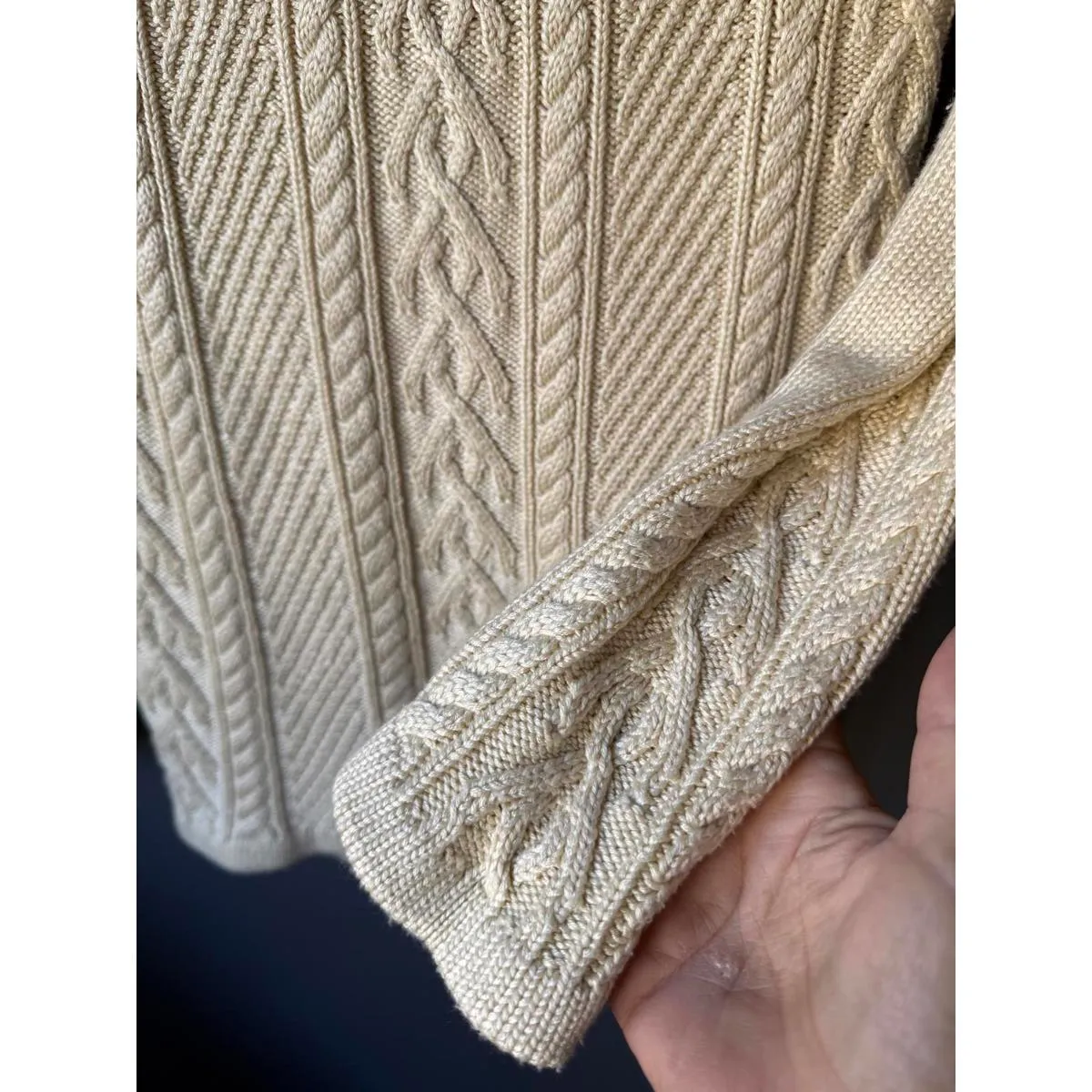 Cream Cable Knit Turtleneck Sweaterdress Size undefined - Image 5