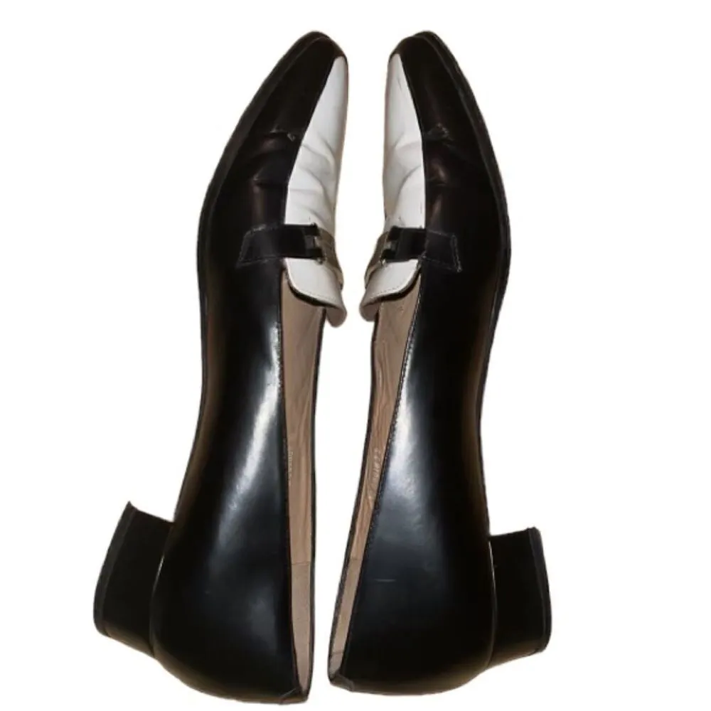 Ralph Lauren Black and White Leather Shoes 8 AA - Image 4