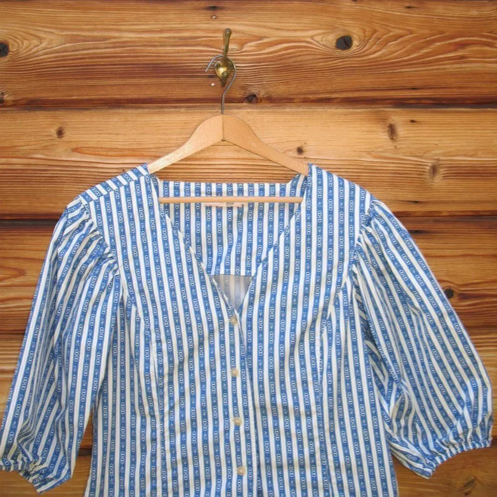 Tory Burch Gemini Link Print Puff Sleeve Top - Image 5