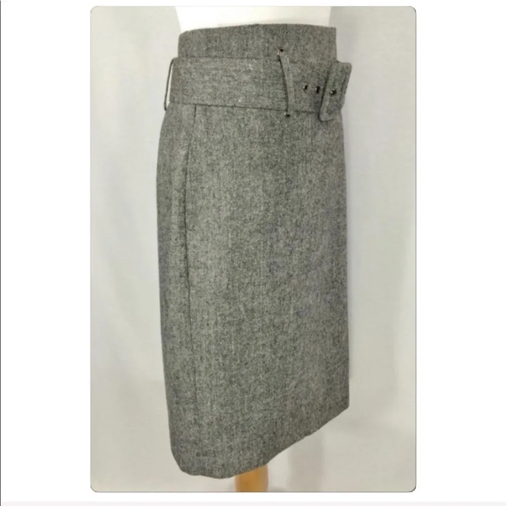 DALIA Collection Classic wool blend belted skirt 8 - Image 2