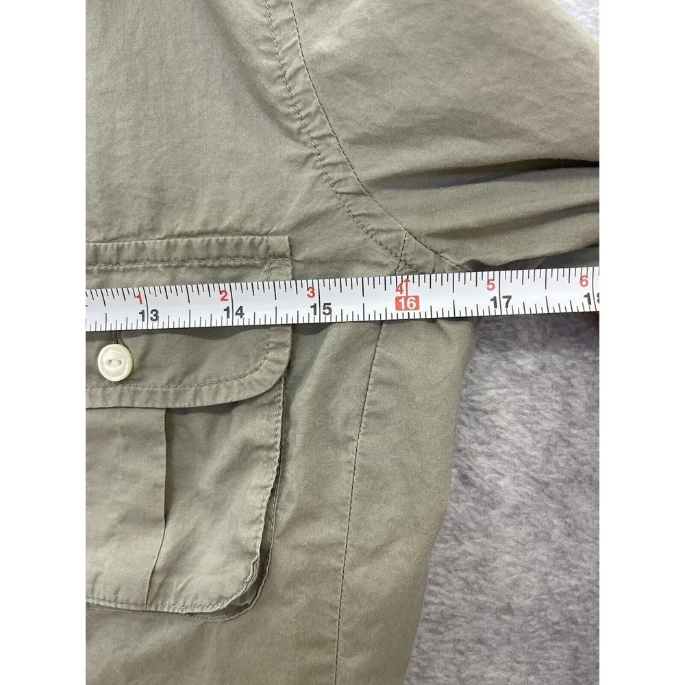 Banana Republic Women's Button Down Long Sleeve Shirt XS Pockets Taupe Cotton - Image 7