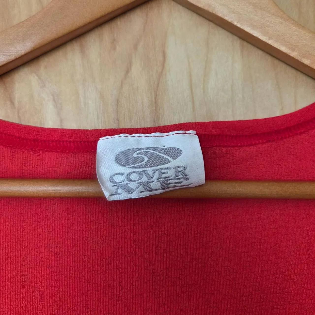 Vintage 90s Red Swim Cover Up silver buckle Size L - Image 5