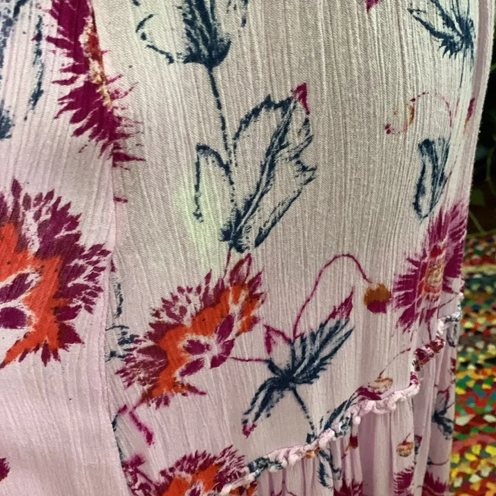 Free People Purple Combo Garden Party Shoulder Tie Floral Maxi Dress - Image 6