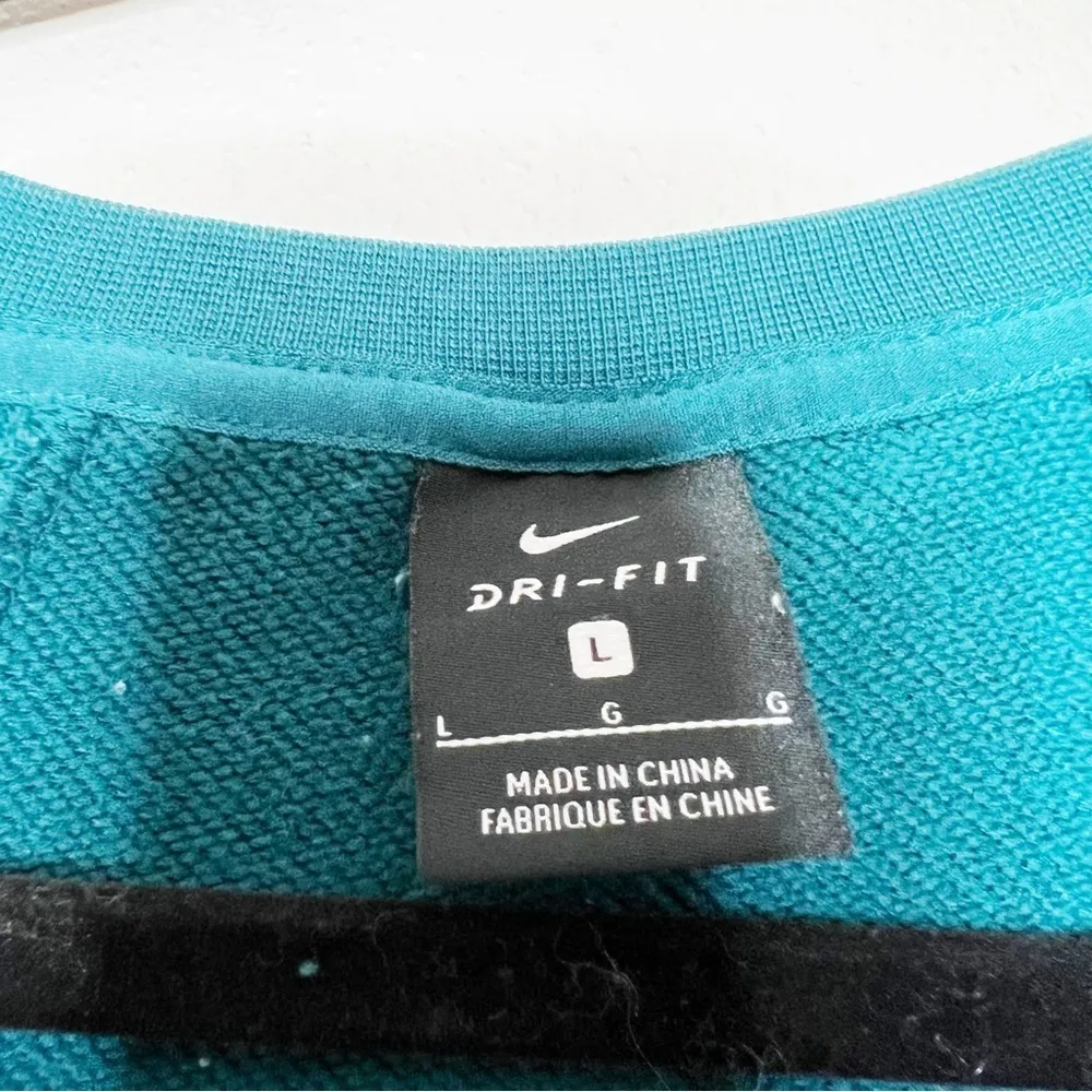 Nike Get Fit Lux Crew Neck Crop Sweatshirt Size Large Teal Green Blue Women’s - Image 4