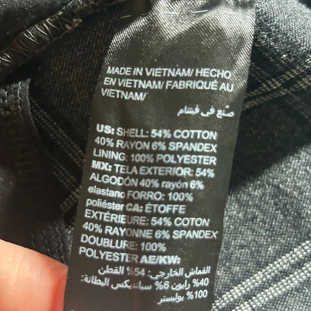 White House Black Market Women's The Skinny Ankle Plaid Gray Pants Size 0 - Image 8