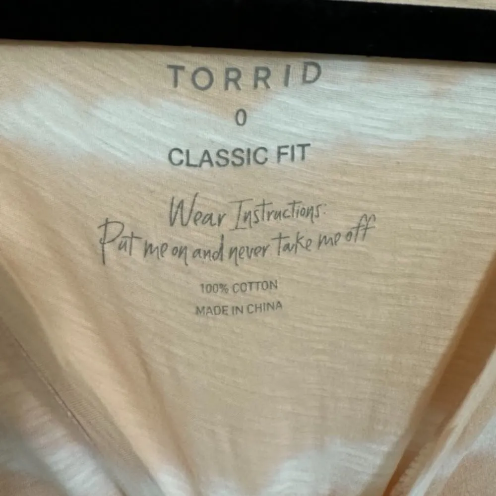 Torrid Blouse Size 0/Large Women's 100% Cotton Short Sleeve Classic Fit Tie Dye - Image 3