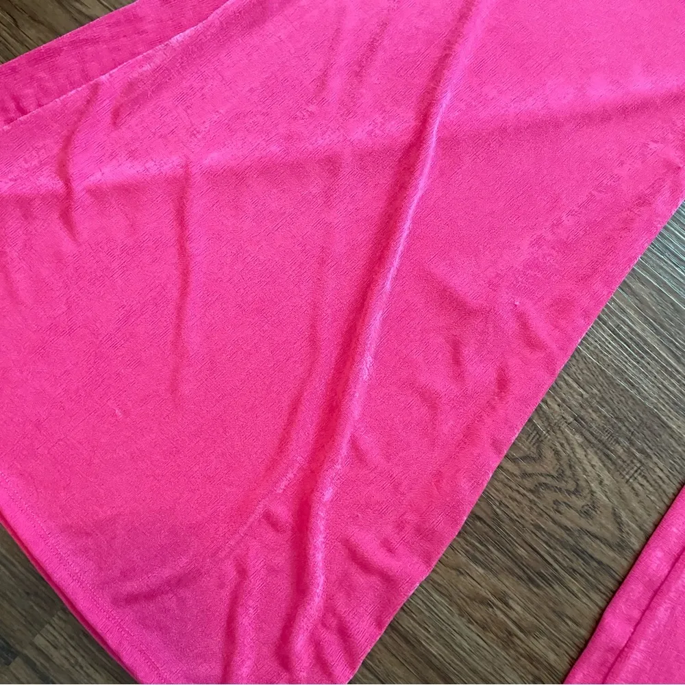 Y2K Pink Shimmer Barbie Flare Trouser Pull On Pants Wide Leg Flare Sz S/M Size M - Image 8