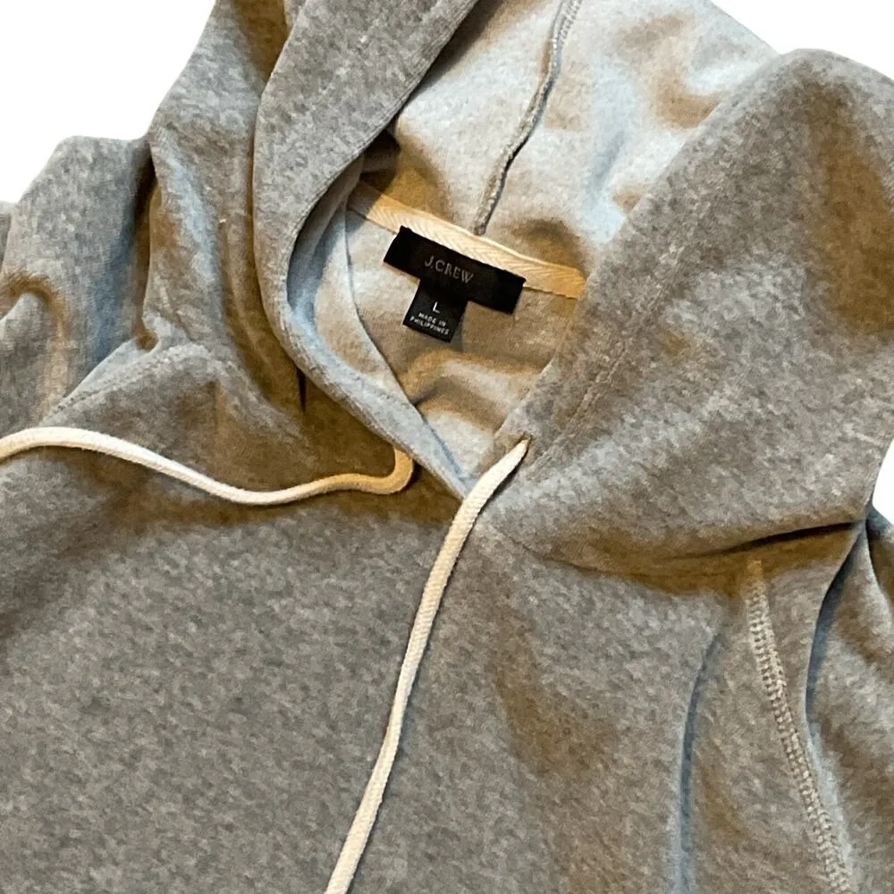 I. Crew Women’s Velour Pullover Hoodie. Gray. Size Large Gray - Image 4