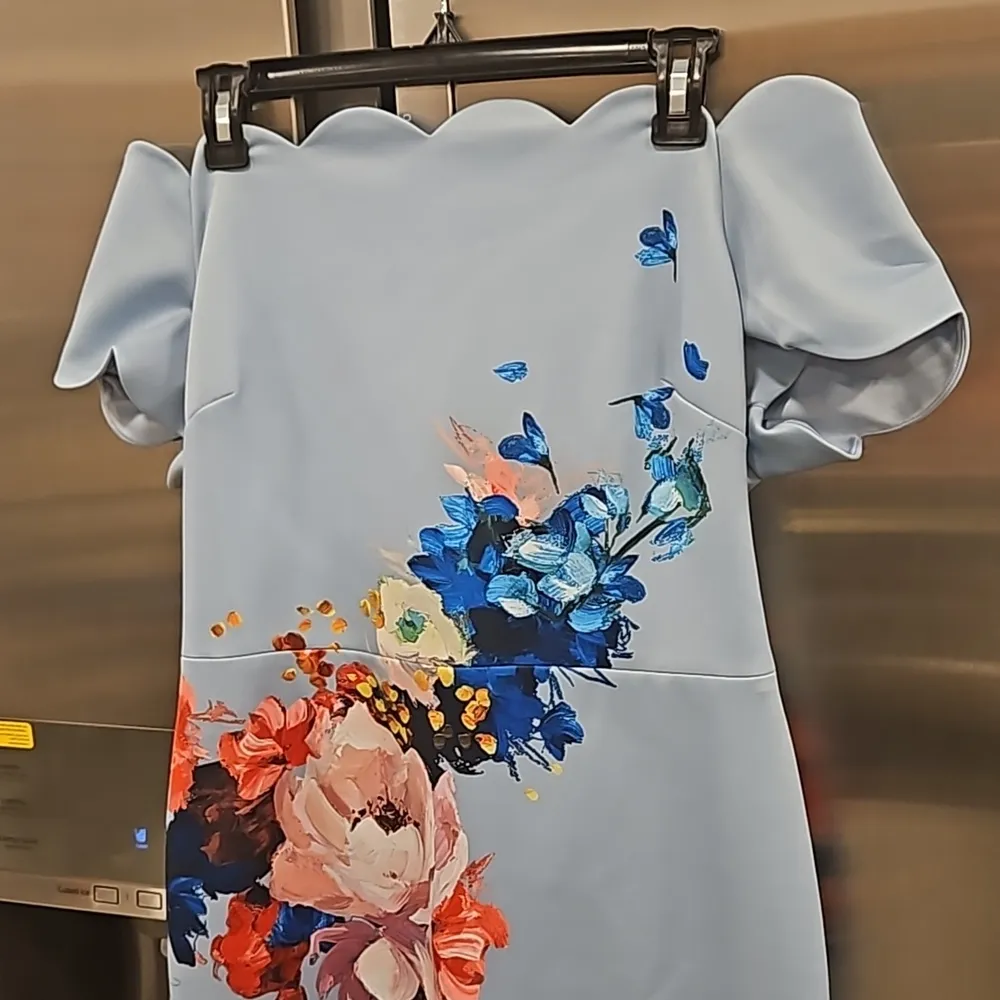 💕TED BAKER💕 Hailly Bardot Dress ~ Raspberry Ripple Print TB Size 4 = US 10 NWT - Image 12