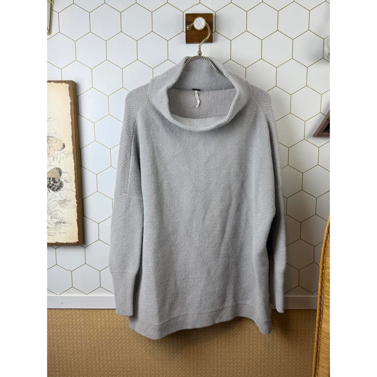 Free People Gray Oversized Ottoman Slouchy Tunic - Size - XS - Image 3