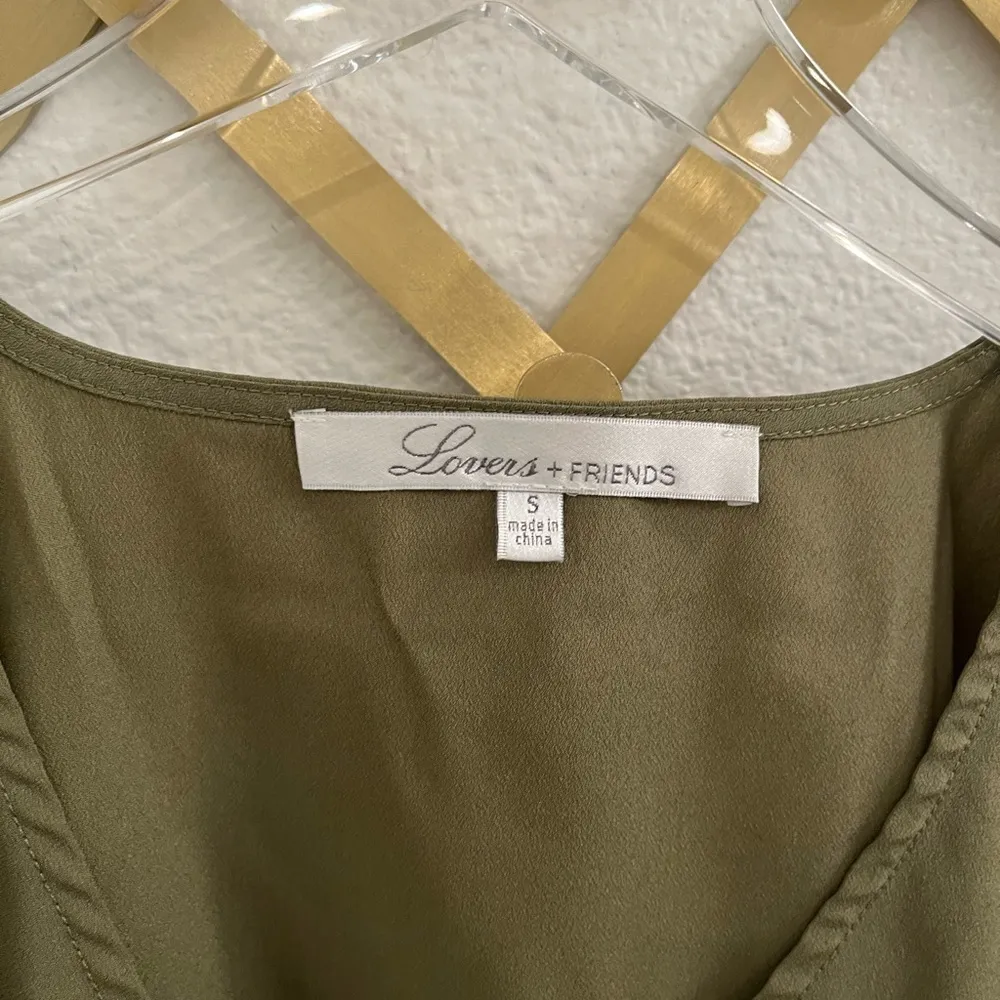 Lovers + Friends Daydream Long Open Sleeves Top Green Small - Image 4