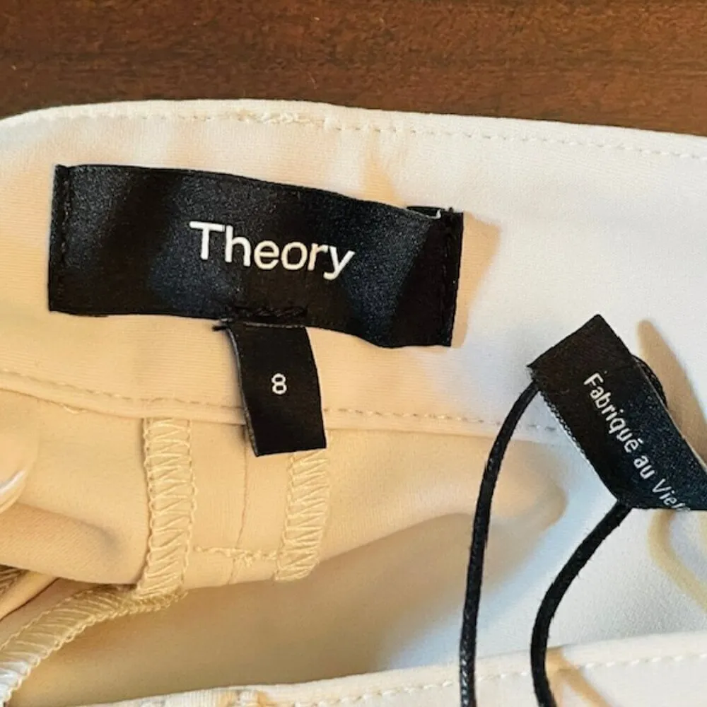 Theory High Waist Precision Ponte Wide Leg Terena Pants Putty 8 NWT NEW - Image 7