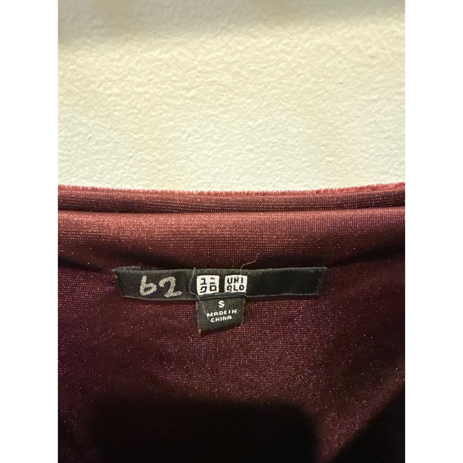 Uniqlo Velvet Slip Dress Burgundy Mini Spaghetti Strap Size S - Image 3