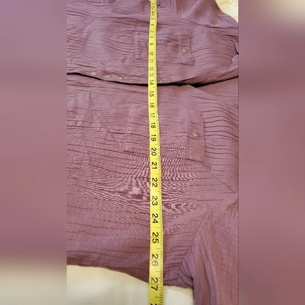 Christopher & Banks Plum Button-Down Shirt Size:2X - Image 6