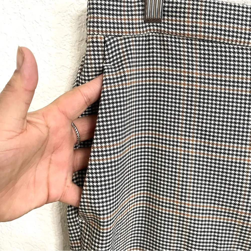 Old Navy Womens Pants Black White Brown Houndstooth Pull On Size 14 - Image 5