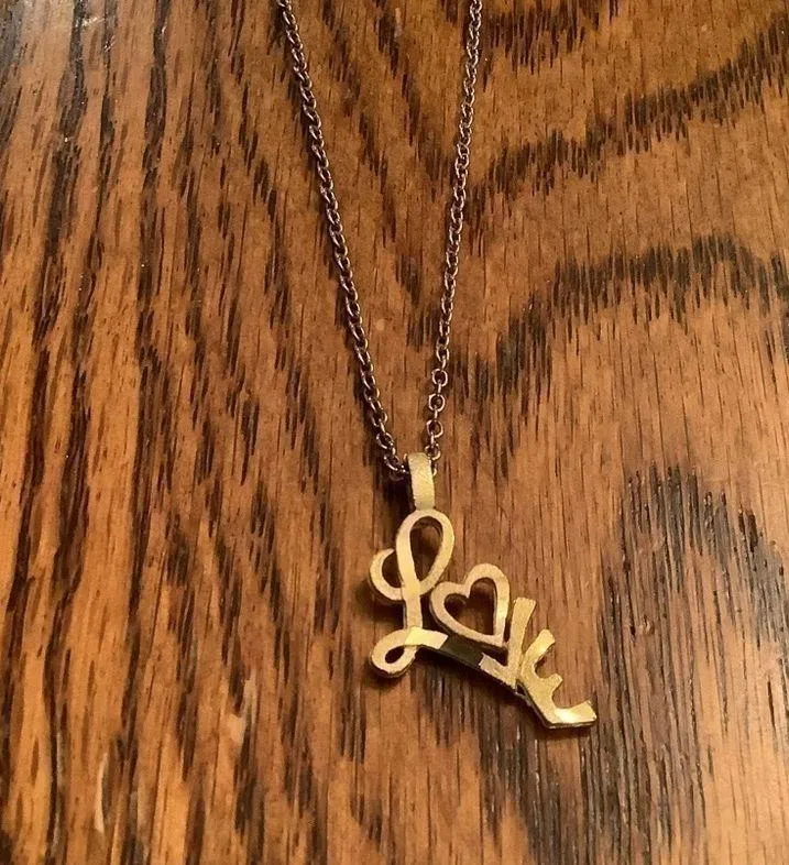 Gold LOVE Necklace - Image 2