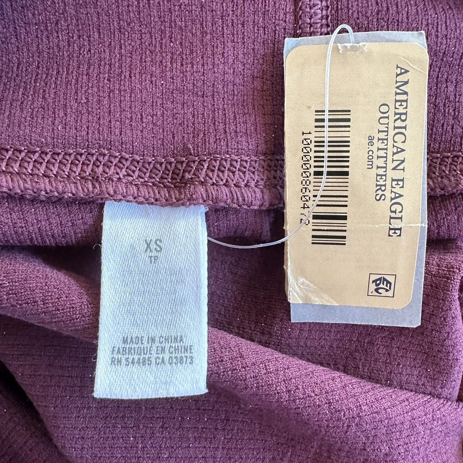 NWT Aerie Glitter Chill Play Move Leggings Maroon XS - Image 7