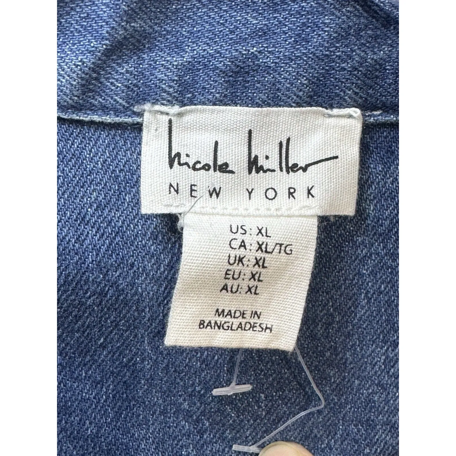 Nicole Miller Women's Blue Jean Jacket Sz XL NEW 100% COTTON - Image 4