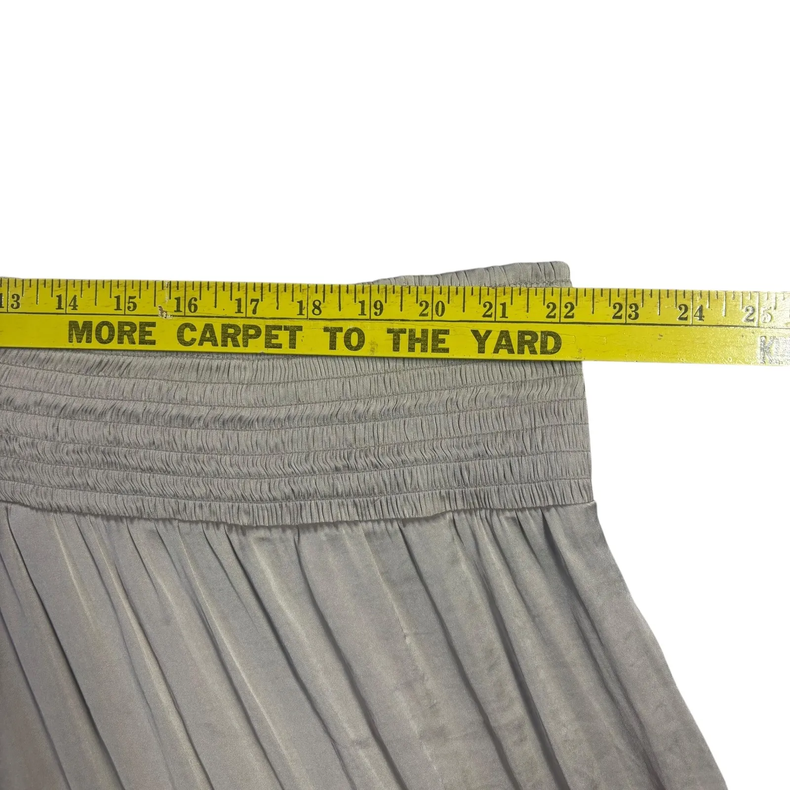 Roz & Ali Tiered Maxi Skirt Women's 3X Gray Smocked Waist Polyester Flowy - Image 7