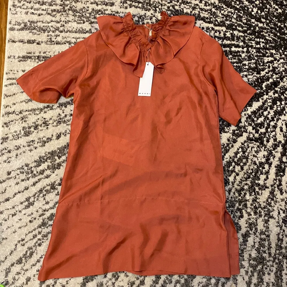 Marni 100% silk Brick Red Dress size IT 40 - Image 3