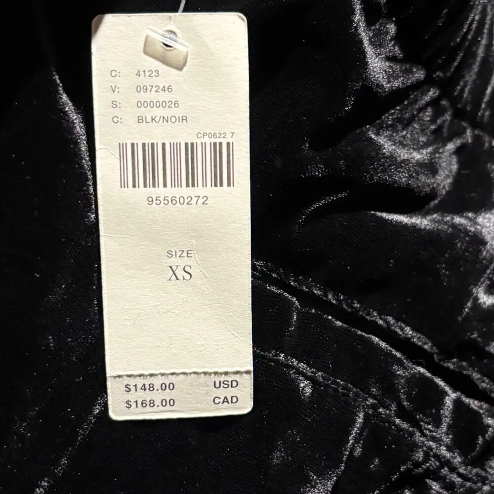 Anthropologie Wide Leg Velvet Pants Black XS Womens Relaxed Fit Classy Lounge - Image 5