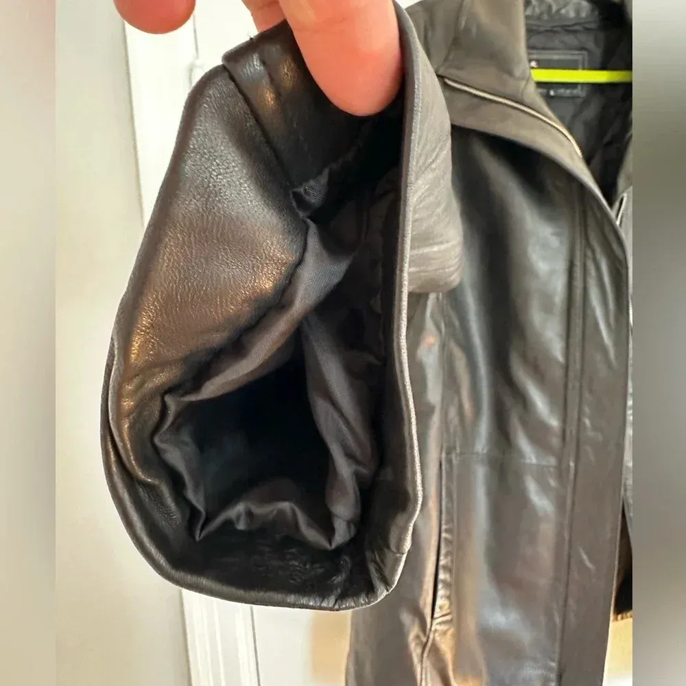 Women’s Large Roberto Rucci Black Leather Jacket. Removable Quilted Lining. - Image 15