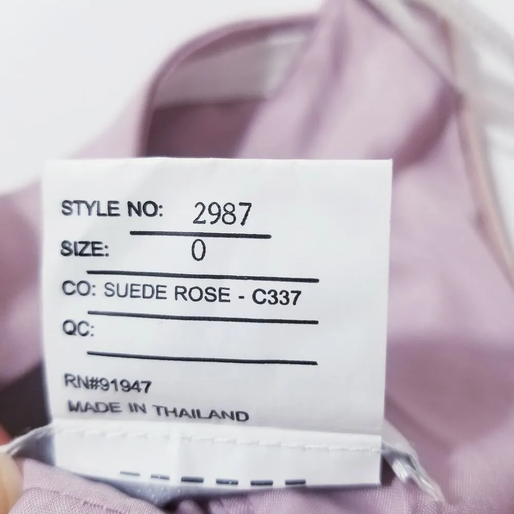 Dessy Collection Suede Rose Bridesmaid Dress Maxi Gown Pink Size 0 - Image 14