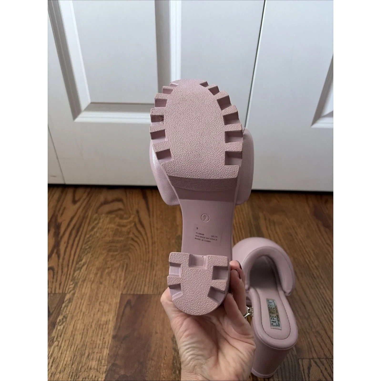 Cape Robbin Delta Platform Chunky High Heel Slip On Sandal Size 9 - Image 5