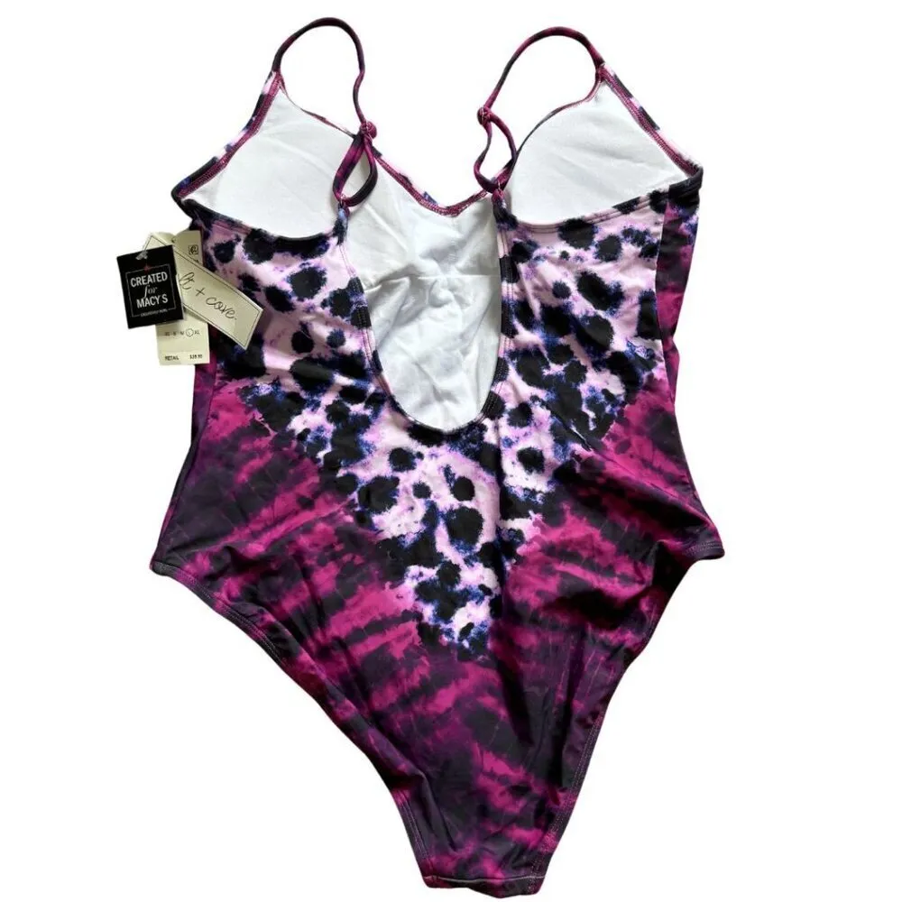 SALT + COVE How Do You Zoo High Cut Swim Bathing Suit Animal Print NWT Large Pink Size undefined - Image 3