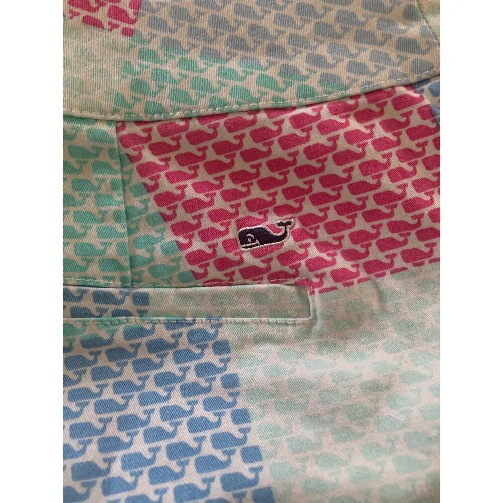 Vineyard vines size 0 whale print patchwork shorts size 0xs - Image 3