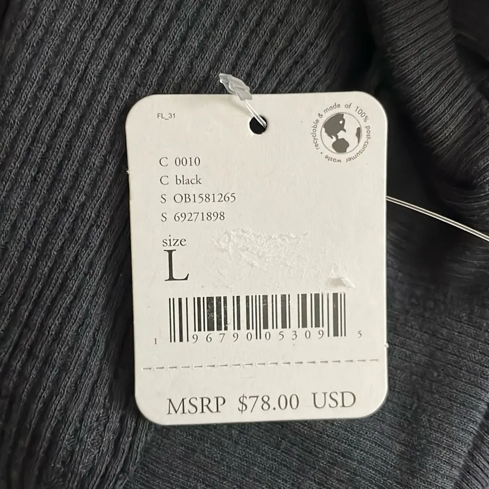 NWT Free People Santa Clara Thermal in Faded Black Size L Oversized - Image 5